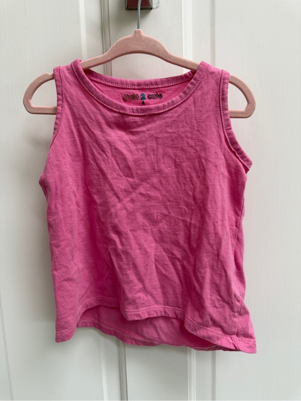 Just 2 Cute Girls 4 Pink Sleeveless Tank Top Tee Shirt Blouse